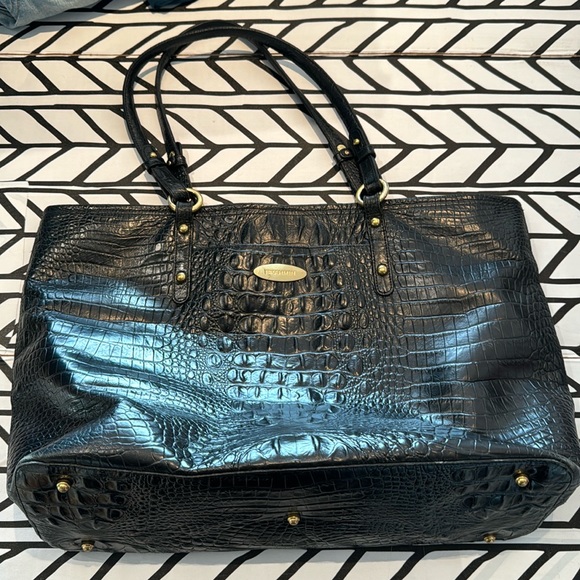 Brahmin Bags Brahmin Alligator Leather Tote In Black Poshmark